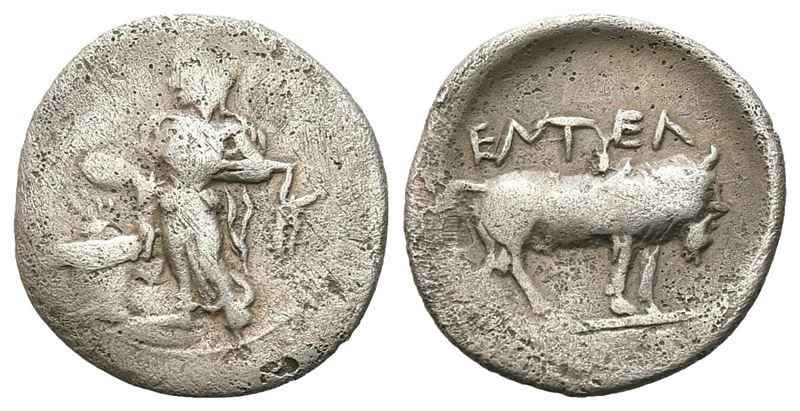 Sicily, Entella. Elymian Issues, C. 440-430 Bc. Ar Litra (12 MM, 0.73 G).