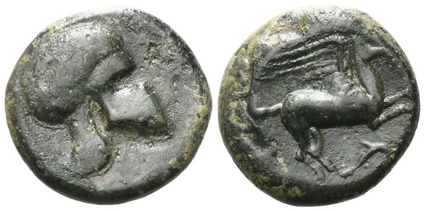 Sicily, Entella. Campanian mercenaries, c. 345-338 BC. Æ (19 mm, 6.69 g).