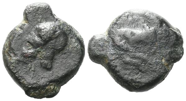 Sicily, Entella. Campanian mercenaries, c. 345-338 BC. Æ (16 mm, 5.96 g).