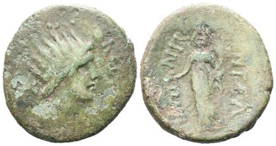 Sicily, Entella. L. Sempronius Atratinus, C. 36 Bc. Æ (22 MM, 7.37 G).