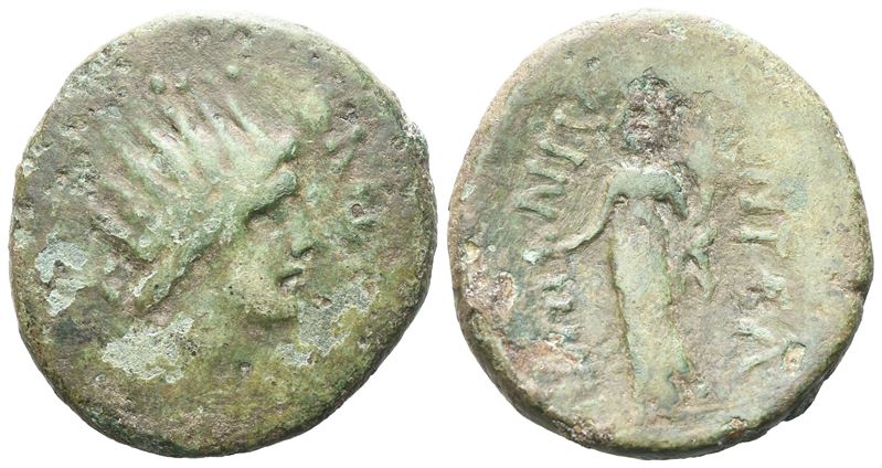 Sicily, Entella. L. Sempronius Atratinus, C. 36 Bc. Æ (22 MM, 7.37 G).