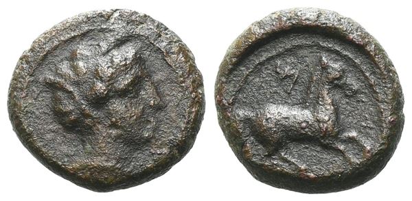 Sicily, Uncertain Punic mint, c. 4th-3rd century BC. Æ (11 mm, 1.61 g).
