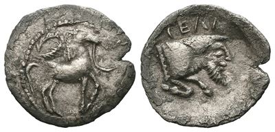 Sicily, Gela, C. 465-450 Bc. Ar Litra (12 MM, 0.42 G).