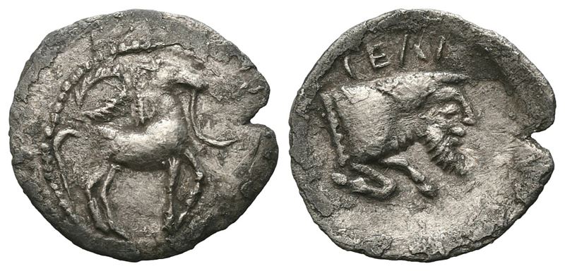Sicily, Gela, C. 465-450 Bc. Ar Litra (12 MM, 0.42 G).