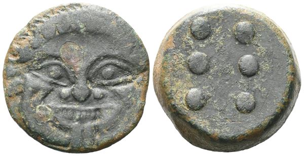 Sicily, Himera, c. 430-420 BC. Æ Hemilitron or Hexonkion (24 mm, 15.43 g).