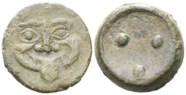 Sicily, Himera, c. 430-420 BC. Æ Tetras or Trionkion (21 mm, 11.93 g).