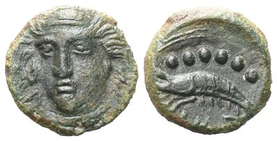 Sicily, Himera, C. 412-409 Bc. Æ Hemilitron Or Hexonkion (11 MM, 1.03 G).