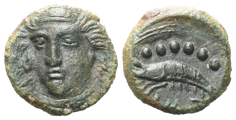 Sicily, Himera, C. 412-409 Bc. Æ Hemilitron Or Hexonkion (11 MM, 1.03 G).