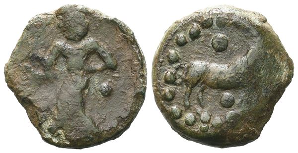 Sicily, Halykiai, c. 400-397 BC. Æ Hexas or Dionkion (15 mm, 2.87 g).