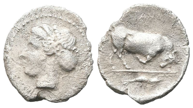 Sicily, Katane, C. 405-403/2 Bc. Ar Litra (13 MM, 0.69 G).