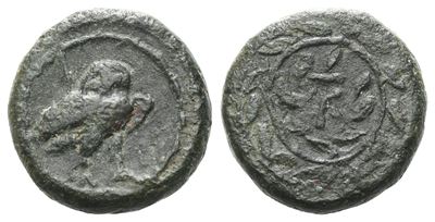Sicily, Katane. Campanian Mercenaries, C. 339/8 Bc. Æ (11 MM, 1.67 G).