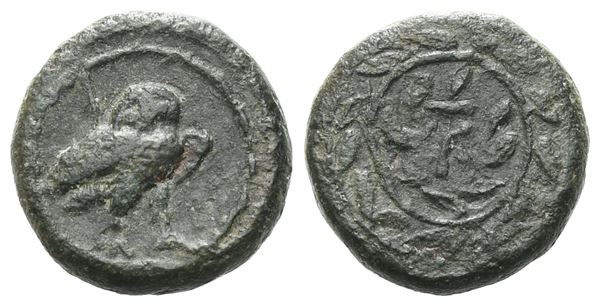 Sicily, Katane. Campanian mercenaries, c. 339/8 BC. Æ (11 mm, 1.67 g).  - Auction GREEK & ROMAN PROVINCIAL COINS AND NUMISMATIC LITERATURE Including a wide selection of Alexandrian Coins from the Dattari Collection - Bertolami Fine Art - Prague