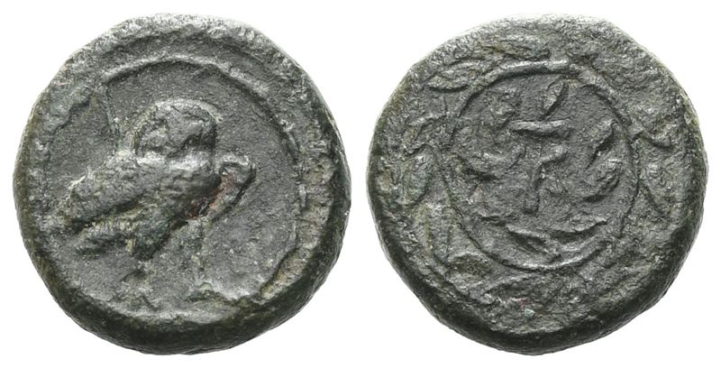 Sicily, Katane. Campanian Mercenaries, C. 339/8 Bc. Æ (11 MM, 1.67 G).