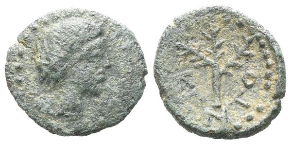Sicily, Kentoripai, early 1st century BC. Æ Onkia (13 mm, 1.14 g).