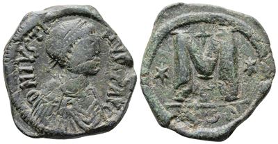 Justin i (518-527). Æ 40 Nummi (31mm, 17.22g).