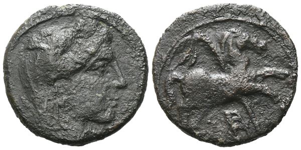 Sicily, Morgantina. Punic occupation, c. 214-210 BC. Æ (21 mm, 5.12 g).
