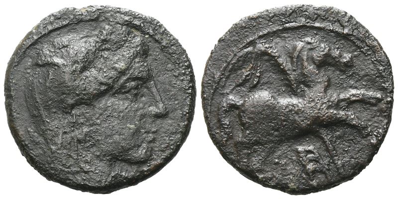 Sicily, Morgantina. Punic Occupation, C. 214-210 Bc. Æ (21 MM, 5.12 G).