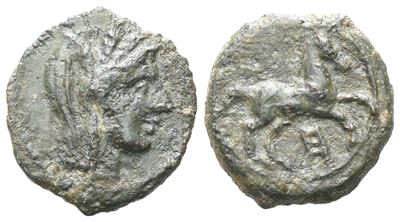 Sicily, Morgantina. Punic Occupation, C. 214-210 Bc. Æ (13 MM, 1.88 G).