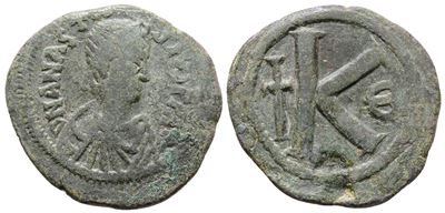 Anastasius i (491-518). Æ 20 Nummi (28mm, 8.74g).