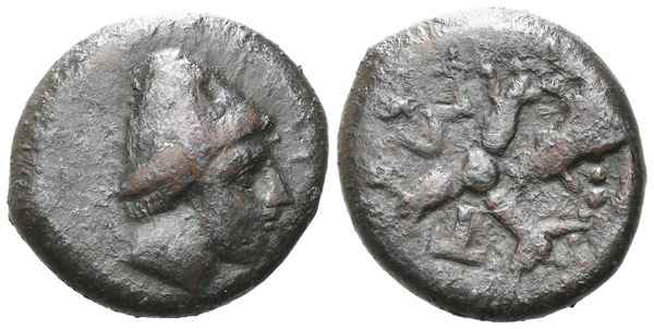 Sicily, Mytistratos, c. 340-330 BC. Æ Hexas (18 mm, 6.53 g).
