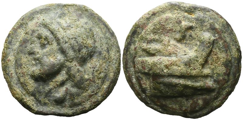 Anonymous, Semis, c. 225-217 BC; Æ (139 g; 52,5 mm; 12 h)