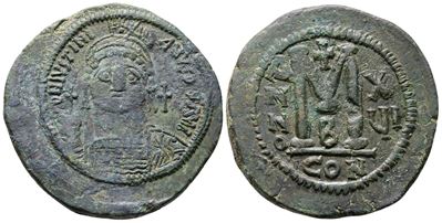 Justinian i (527-565). Æ 40 Nummi (37mm, 20.25g).