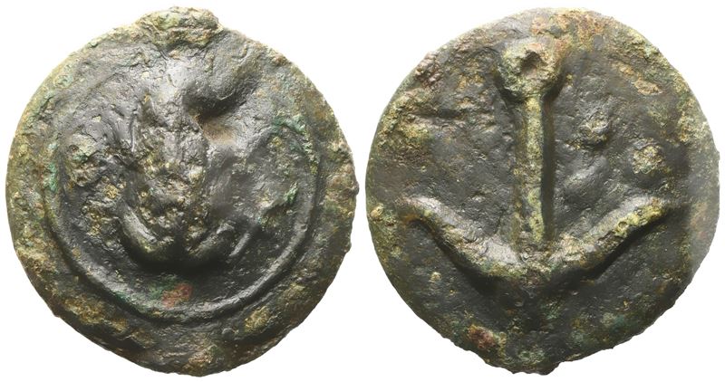 Umbria, Quadrans, c. 220-200 BC; Æ (20 g; 28,5 mm; 12 h)