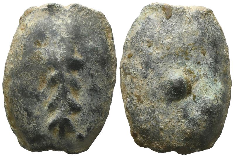 Etruria or Umbria, Uncia, 3rd century BC; Æ (17 g; 20 x 27 mm)