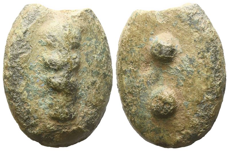 Etruria or Umbria, Sextans, c. 3rd century BC; Æ (26,9 g; 22,6 x 28,2 mm)