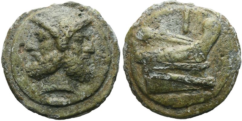 Anonymous, As, c. 225-217 BC; Æ (252 g; 63,1 mm; 12 h)