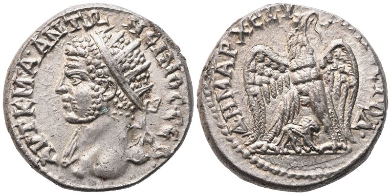 Caracalla, Tetradramma (Tetradrachm) di Hierapolis (Siria), testa radiata
