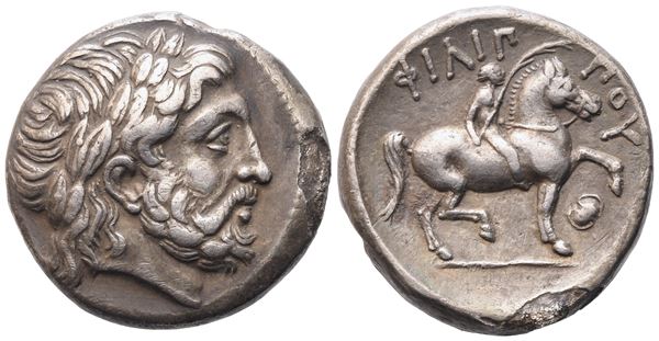 Kings of Macedon, Philip II (359-336 BC), Tetradrachm; AR (14,06 g; 23,7 mm; 3 h)