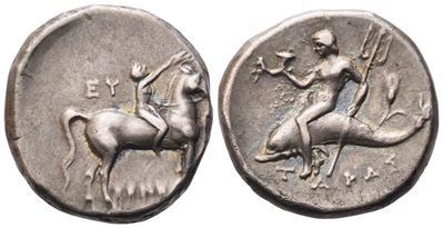 Calabria, Tarentum, Nomos, C. 272-240 Bc; Ar (6,46 G; 19,9 MM; 9 H)
