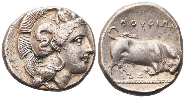 Lucania, Thourioi, Stater, c. 400-350 BC; AR (7,60 g; 20,9 mm; 3 h)