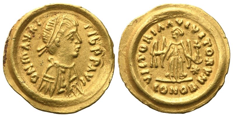 Maurice Tiberius (582–602), Tremissis, Ravenna, AV