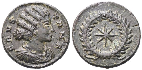 Fausta, Nummus struck under Constantine I, Thessalonica, 318-319; Æ (2,71 g; 17,9 mm; 6 h)