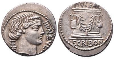 L. Scribonius Libo, Denario romano, 62 a.C.