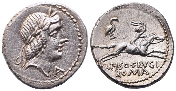 L. Calpurnius Piso Frugi, Denarius, 90 BC; AR (4,11 g; 18,5 mm; 6 h)