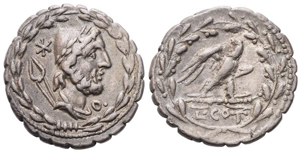 L. Aurelius Cotta, Denarius serratus, 105 BC; AR (3,91 g; 19 mm; 3 h)