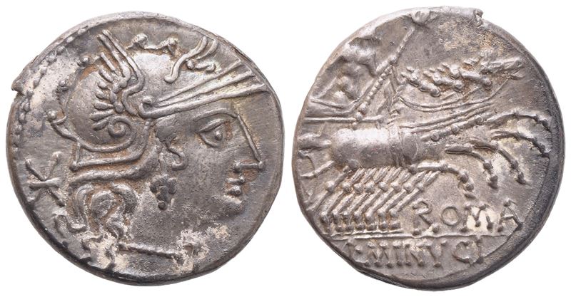 L. Minucius, Denarius, 133 BC; AR (3,93 g; 18,6 mm; 1 h)