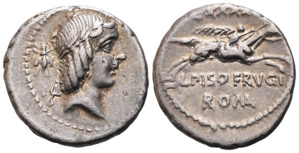 L. Calpurnius Piso Frugi, Denarius, Rome, 90 BC; AR (3,87 g; 18 mm; 9 h)