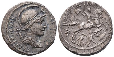 P. Fonteius Capito And T. Didius, Denarius, Rome, 55 Bc; Ar (3,69 G; 17,5 MM; 7 H)