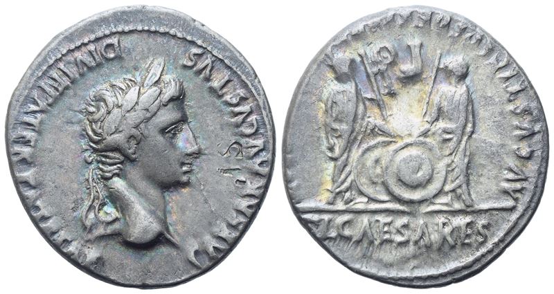 Augustus (27 Bc-14 Ad), Denarius, Lugdunum, 2 Bc-4 Ad; Ar (3,83 G; 19,5 MM; 6 H)