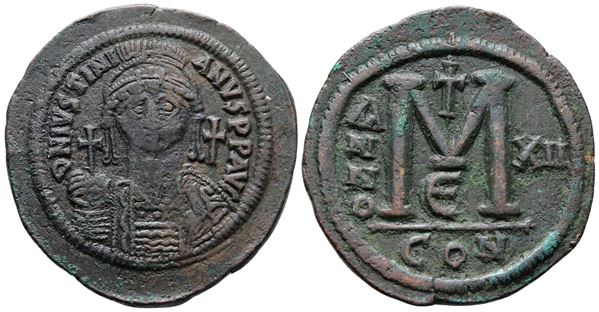 Justinian I (527-565). Æ 40 Nummi (41mm, 21.59g).