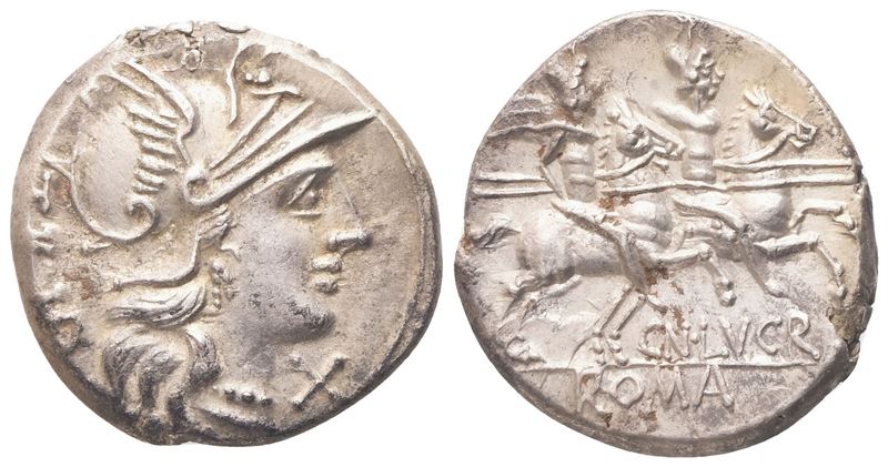 Cn. Lucretius Trio, Denarius, 136 BC; AR (3,92 g; 17,7 mm; 9 h)