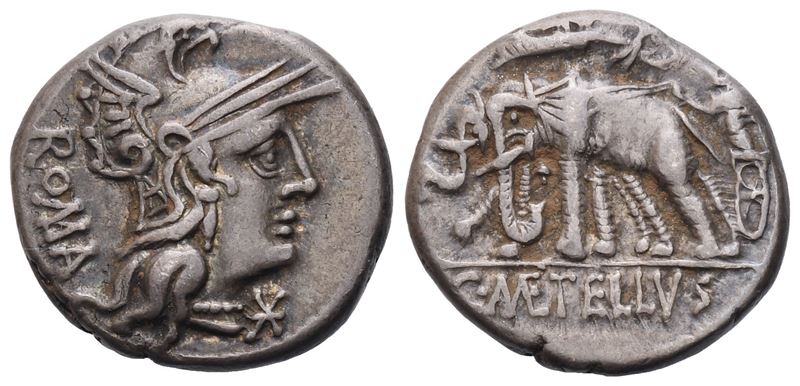 C. Caecilius Metellus Caprarius, Denarius, Rome, 125 Bc; Ar (3,87 G; 17 MM; 10 H)