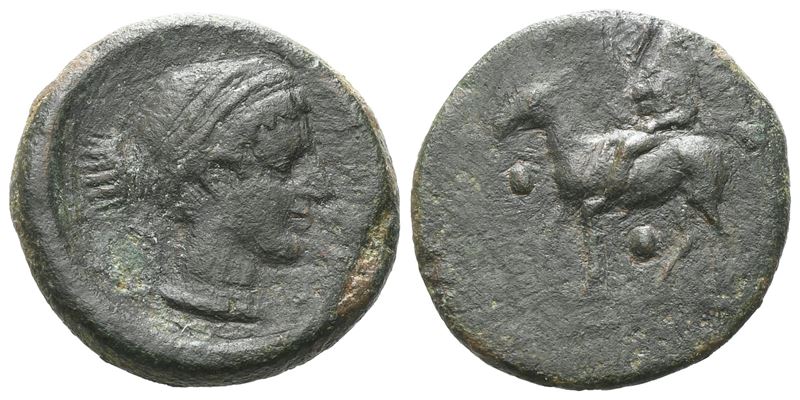 Sicily, Nakona, C. 420-400 Bc. Æ Tetras Or Trionkion (18 MM, 3.67 G).