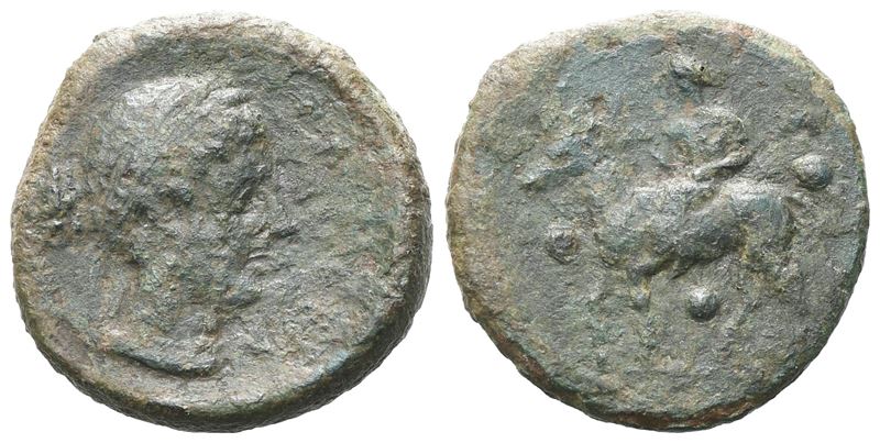Sicily, Nakona, C. 420-400 Bc. Æ Tetras Or Trionkion (17 MM, 3.73 G).