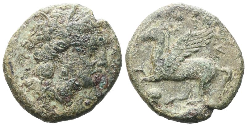 Sicily, Nakona, C. 316/10-300/290 Bc. Æ (19 MM, 5.51 G).