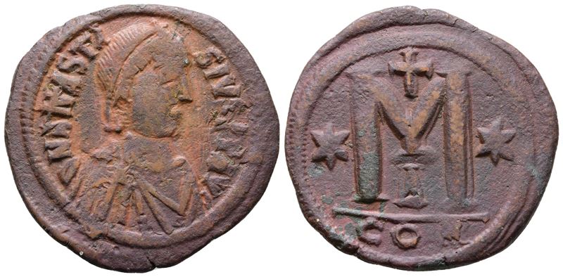Anastasius i (491-518). Æ 40 Nummi (37mm, 16.69g).
